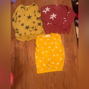 Star Patterned long sleeve shirts  - Set of Three